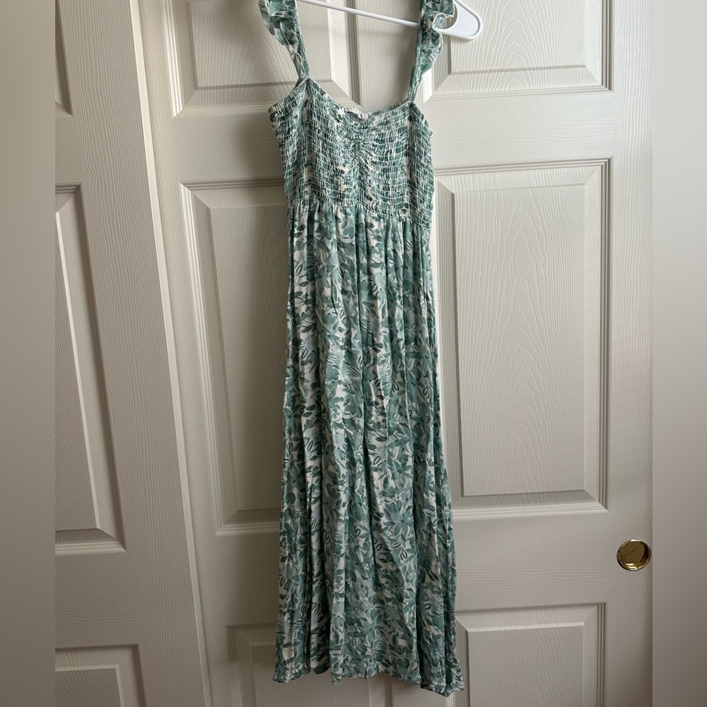 Lush Green Floral Maxi Dress